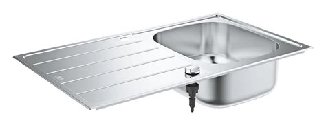 Fregadero Seno Con Escurridor De Acero Inox Rectangular Grohe 86 X 50
