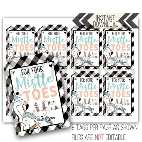 Mistle Toes Printable Tag Nail Polish Gift Staff Tag Teacher Christmas