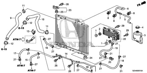 Honda Pilot Hose 495mm Atf Cooling Radiator 25214 RN0 000