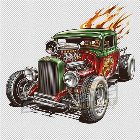 Rat Fink Style Hot Rod PNG Clipart Bundle Muscle Car Decal Low Rider Digital Image Hotrod