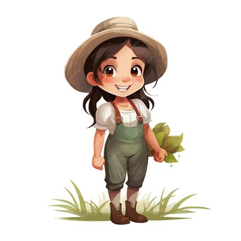 Premium Vector | Farmer girl