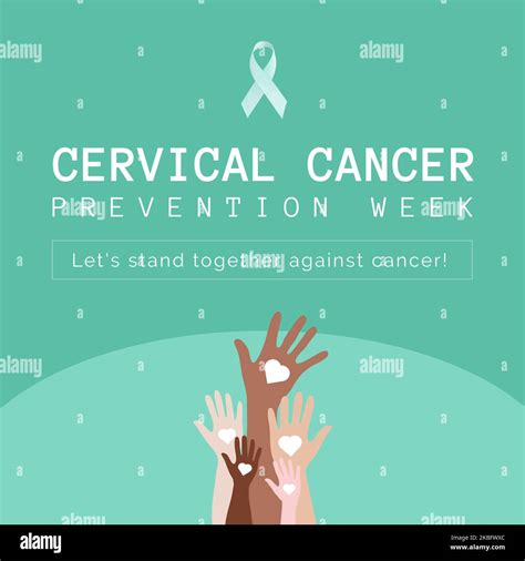 Composition Of Cervical Cancer Awareness Week Text Over Hands With