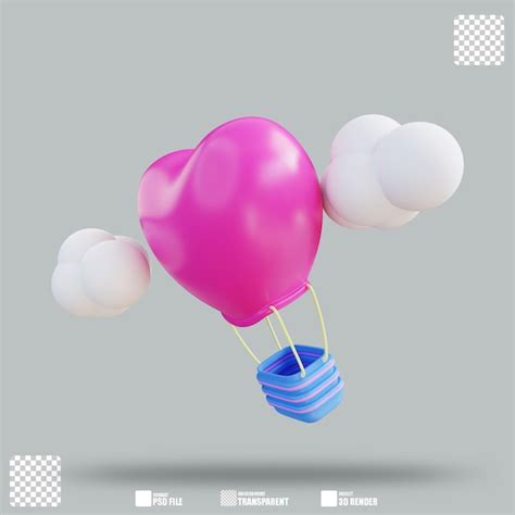 Premium PSD D Illustration Hot Air Balloon