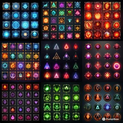 Video Game Spell Icons Midjourney Prompt Promptbase