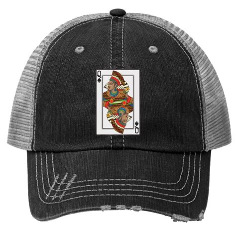 Queen Spades African American Card Halloween Trucker Hats Designed And Sold By Lucifer Morningstar