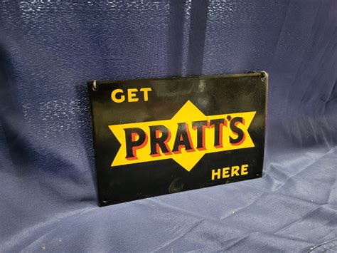 Pratts Enamel Sign 11 X 7 Inches Get Pratts Here Automobilia Uk