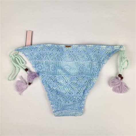 Victoria Secret Teeny Lace Blue Classic String Bikini Swimsuit Bottom Medium EBay