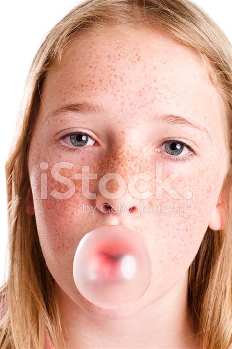 Girl Blowing Bubble Gum Stock Photo Royalty Free Freeimages