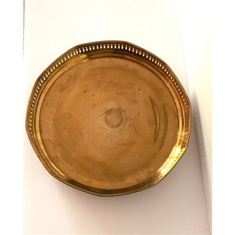 Mid Century Brass Decagon Shaped Gallery Tray Chairish