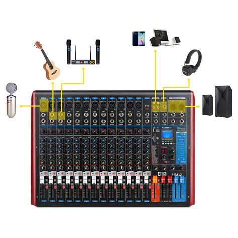 Xtuga Ftm Channel Professional Audio Mixer Sound Built In Bit