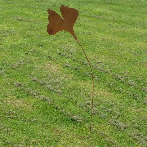 Gartenstecker Ginkgoblatt Metall 115 Cm Art Allee De