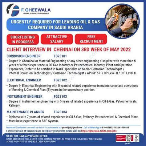 Gulf Jobs Free Recruitment For Oil Gas Company