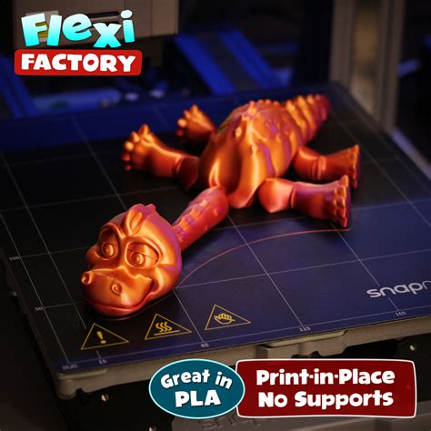 Stl File Flexi Print In Place Brachiosaurus Dinosaur D Printer Model