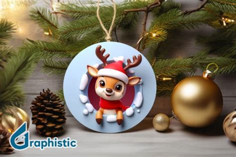 Reindeer Christmas Ornament Png Bundle Bundle Creative Fabrica