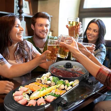 Dropship In Electric Hot Pot With BBQ Grill Cooker W Smokeless
