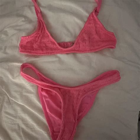 Bright Pink Triangl Maia Bikini Preppy Triangl Depop