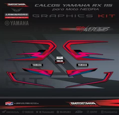 Calcos Yamaha Rx 115 Moto Negra Insignia Calcos