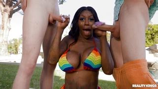 Ebony Mystique Is Sucking Two Dicks Outdoors Porn Movies Movs