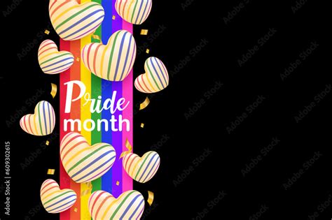 Lgbt Pride Month Colorful Rainbow Color Background Design With