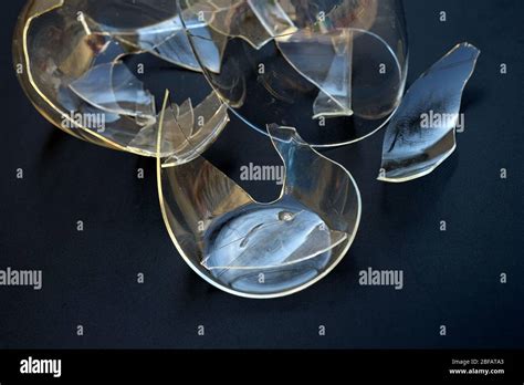 Broken Cup On A Black Background Mug With Double Bottom Transparent