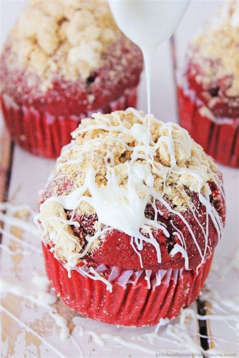 Red Velvet Muffins With Streusel Topping Kitchen Fun With My Sons