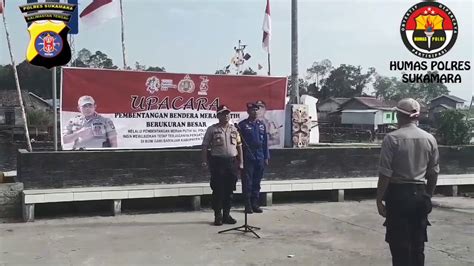 KEREN GELORAKAN HUT RI KE 73 POLRES SUKAMARA BENTANGKAN BENDERA MERAH