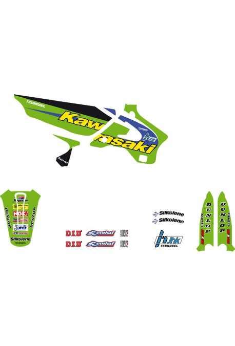 Kit déco TECNOSEL Replica TEAM KAWASAKI 125 250 KX 94 98