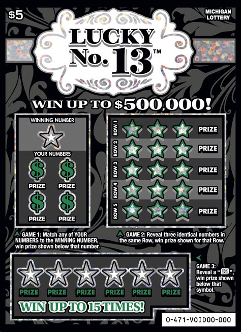 Lucky No. 13 - In-store Instant Game | Michigan Lottery