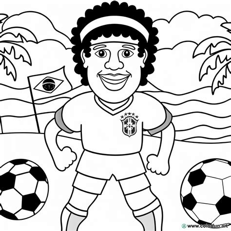 Coloriage De Neymar Du Brésil à Télécharger Ou à Imprimer Gratuitement