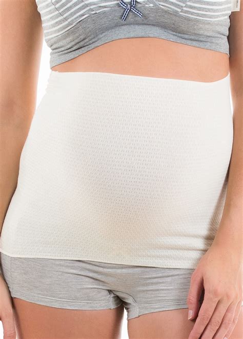Cotton Silk Maternity Belly Warmer Band In Nude By Queen Bee