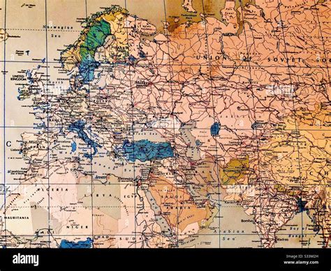 Antiguo Mapa De Europa Que Muestra Urss Yugoslavia Y Checoslovaquia