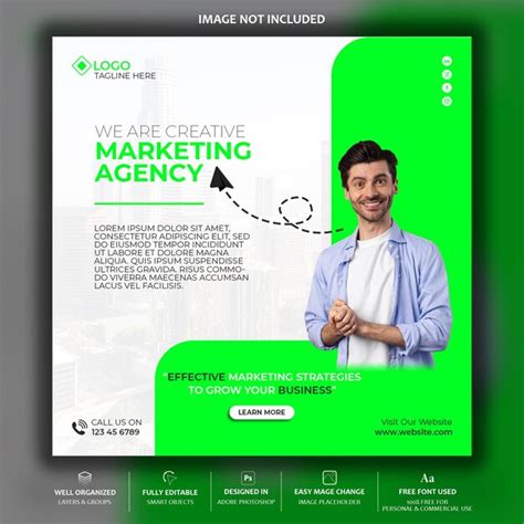 Premium Psd Creative Marketing Agency Social Media Post Template