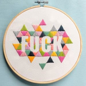 Pdf Pattern Fuck Embroidery Design Etsy