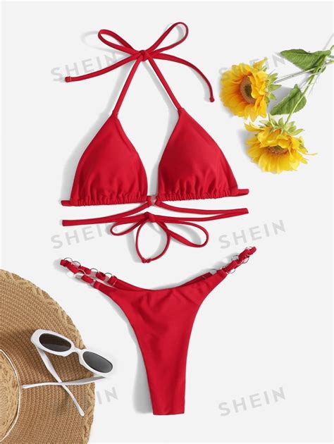 Shein Swim Bikini De Tri Ngulo Halter S Lido Para Playa En Verano Moda De Mujer Shein M Xico