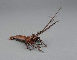 Copper Sculpture Japanese Jizai Okimono Model Of A Lobster Manner Of