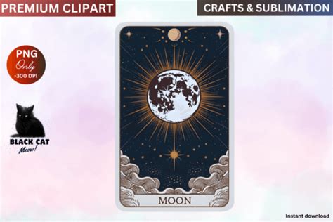 Mystical Moon Tarot Card Sublimation Graphic By Black Cat Meow