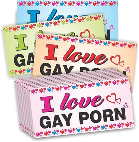 Amazon I Love Gay Porn Bumper Sticker Pack Of Funny Gag Adult Prank Decals X