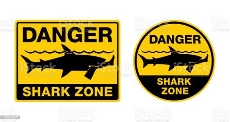 Danger Shark Zone Caution Attention Sign Stock Illustration Download