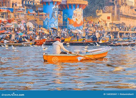 Banaras Ganga Arti Rituals At Ganga Ghat Performed By Hindu Priests ...