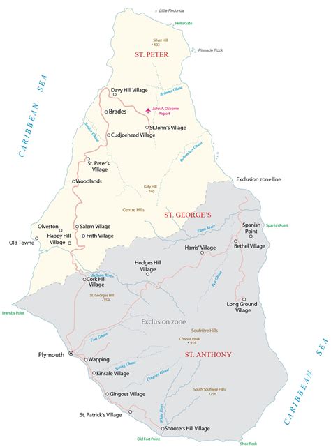 Montserrat Islands Map