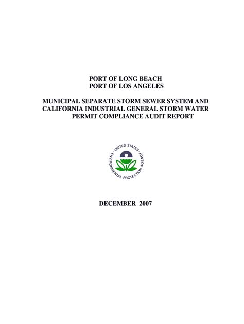 Fillable Online Epa Ports Of Long Beach And Los Angeles Us