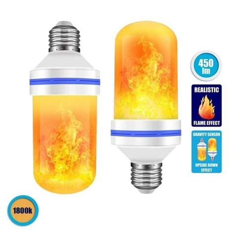 Λάμπα LED E27 9W με εφέ φλόγας θερμό φως