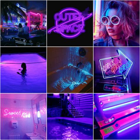Neon Nights Moodboard Mood Board Inspiration Neon Aesthetic Mood