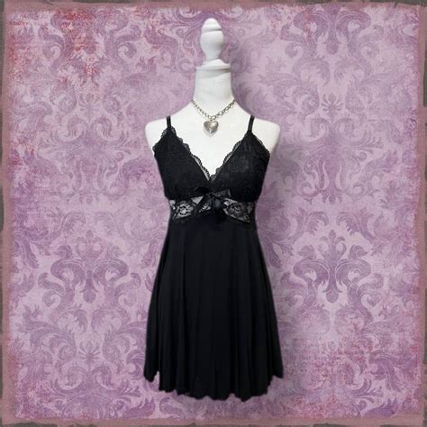 Black Lace Babydoll Lingerie With Cutesy Goth Depop