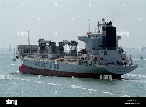 Geest Line banana exporting ship Santa Lucia sails from Portsmouth ...