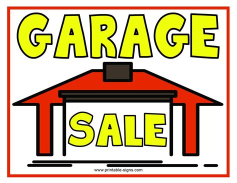 Downloadable Garage Sale Sign - Printable Signs