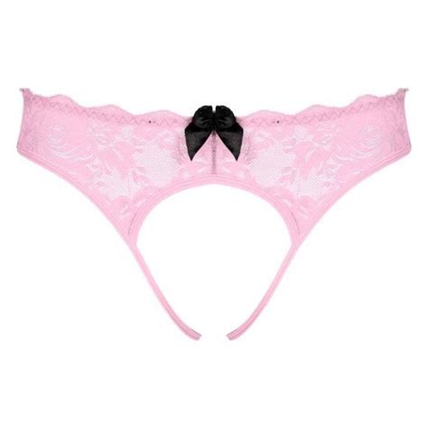 YONGHS FR Homme String Ouvert Fesse Sexy Dentelle Tanga Sissy Gay G String Transaparent