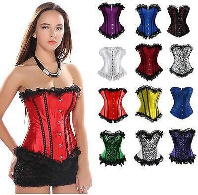 Sexy Women Burlesque Costume Corset Basque Cincher Lingerie Bustier Lace Ebay