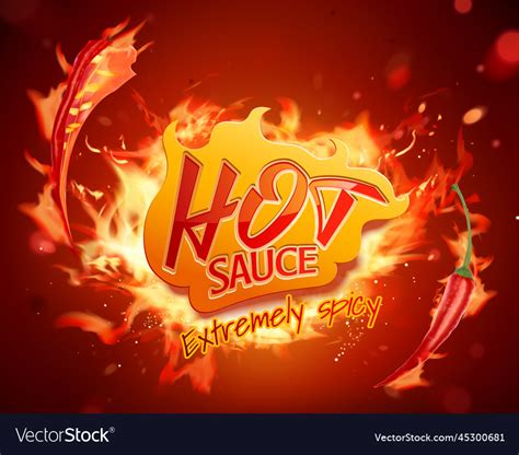 Hot Sauce With Burning Fire Royalty Free Vector Image