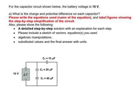 Solved For the capacitor circuit shown below, the battery | Chegg.com